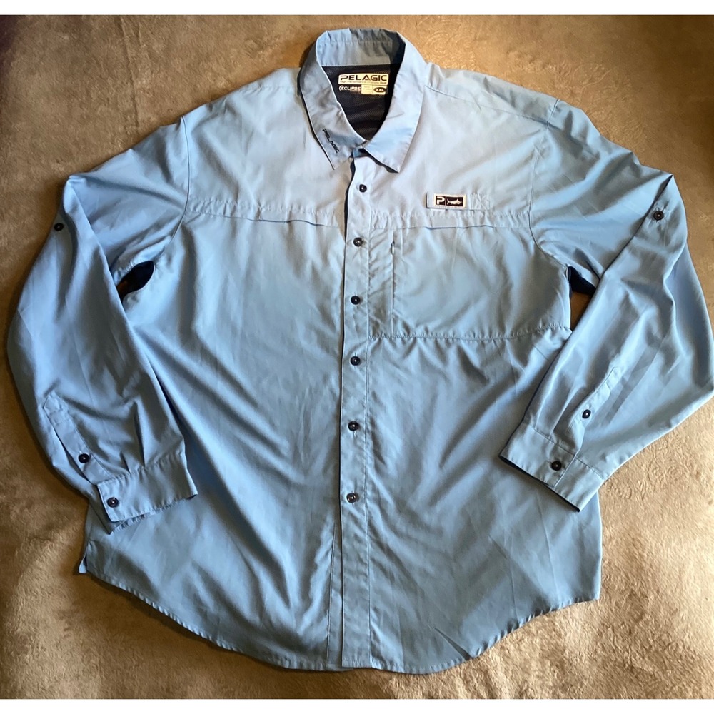 Pelagic Fishing Shirt Vented Long Sleeve Button‎ Up XXL